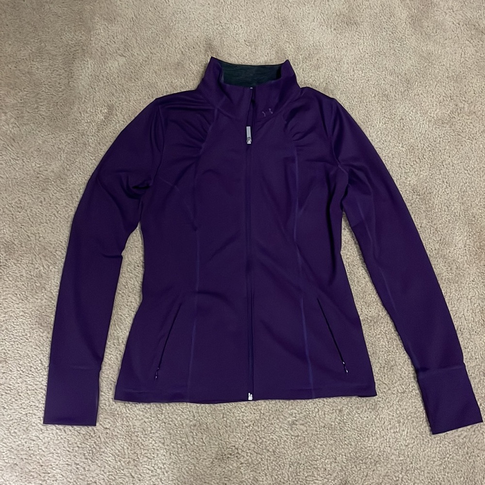 Under Armour Fitted Zip Up. Size Large. Purple